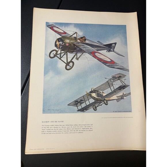 1959 - 1961 Set Of 11 WWI Prints Leach Corp Heritage Of The Air Collection - Picture 6 of 16